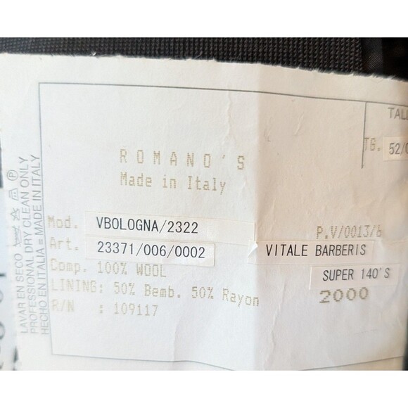 Tessuto Italiano BARBERIS CANONICO Sz 42R Blazer Jacket Dark Gray - Picture 9 of 10